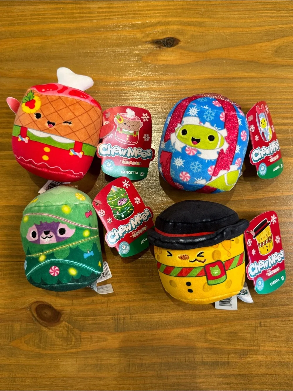 ChewMees by Squishmallows - Festive Holiday Plush Dog Toys - set of 4